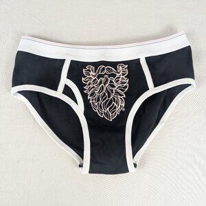 Beards Brewery Underwear Ladies Panties Black White Boy Cut Petoskey Sz XL NWOT